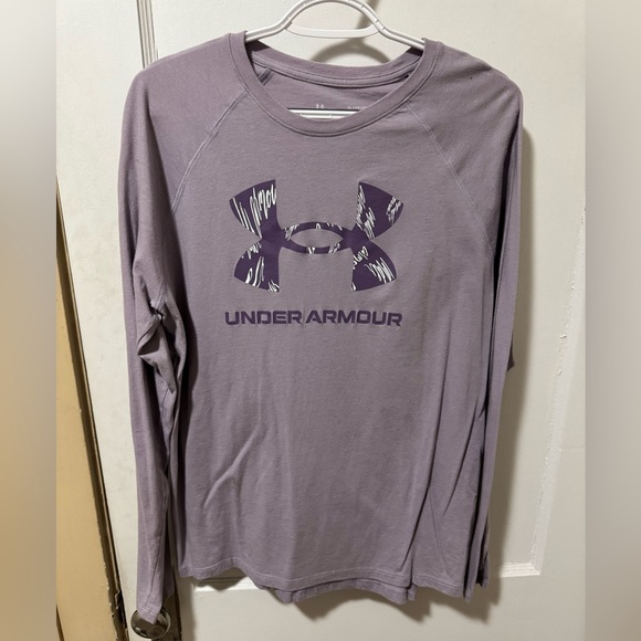Under Armour Gray and Purple Logo Shirt - Picture 1 of 4